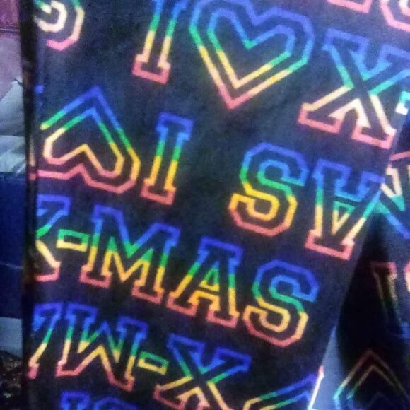 Ladies size Large I LOVE XMAS Fleece Leggings New - Picture 4 of 7